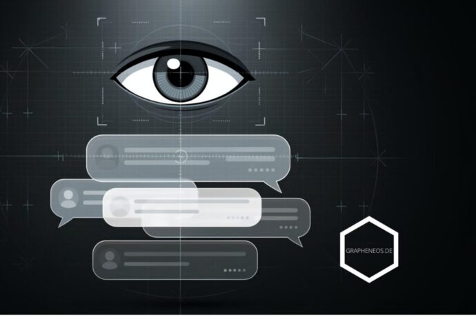 Chatkontrolle: Auge scannt private Chat-Nachrichten